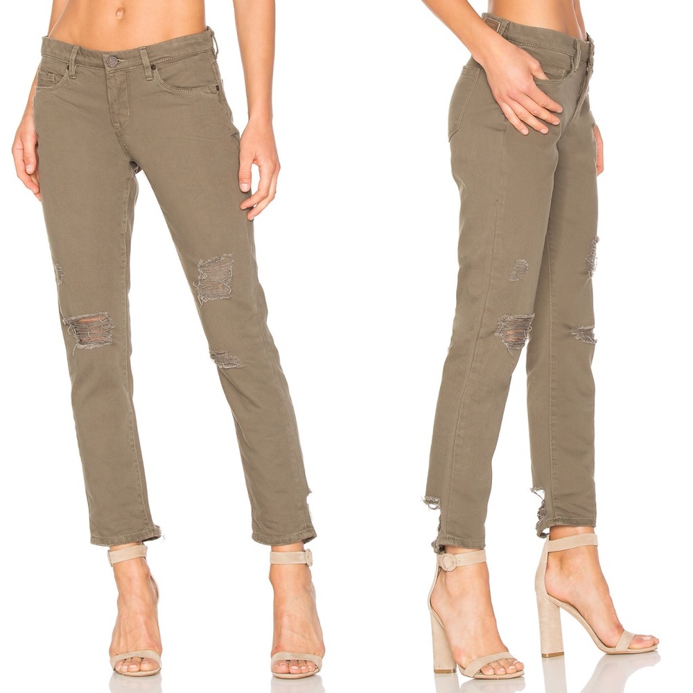 NWT BLANKNYC Distressed Boyfriend Dark Olive
